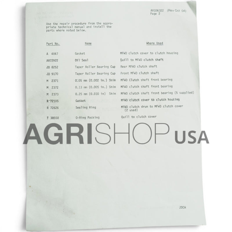 RE235940 | Clutch Kit | John Deere New Genuine